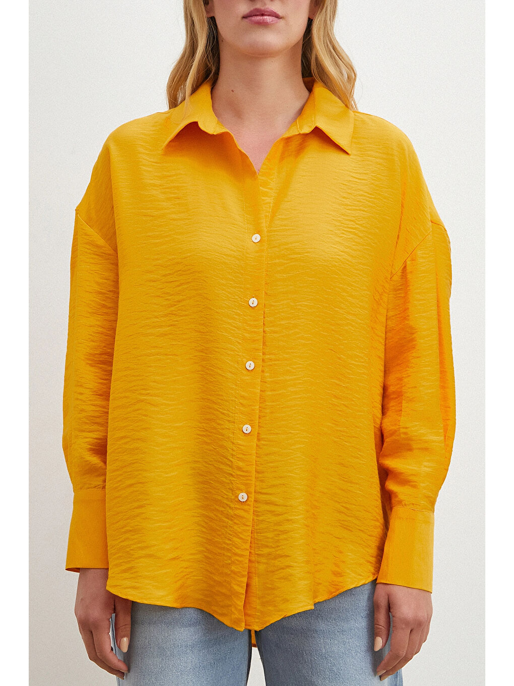 Karışık Basic Modal Gömlek Hardal-4