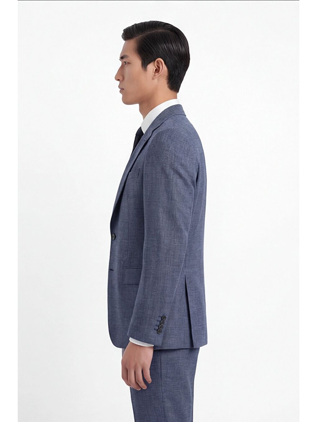 Erkek Viskon 6 Drop Klasik Açık Lacivert Takım Elbise-2