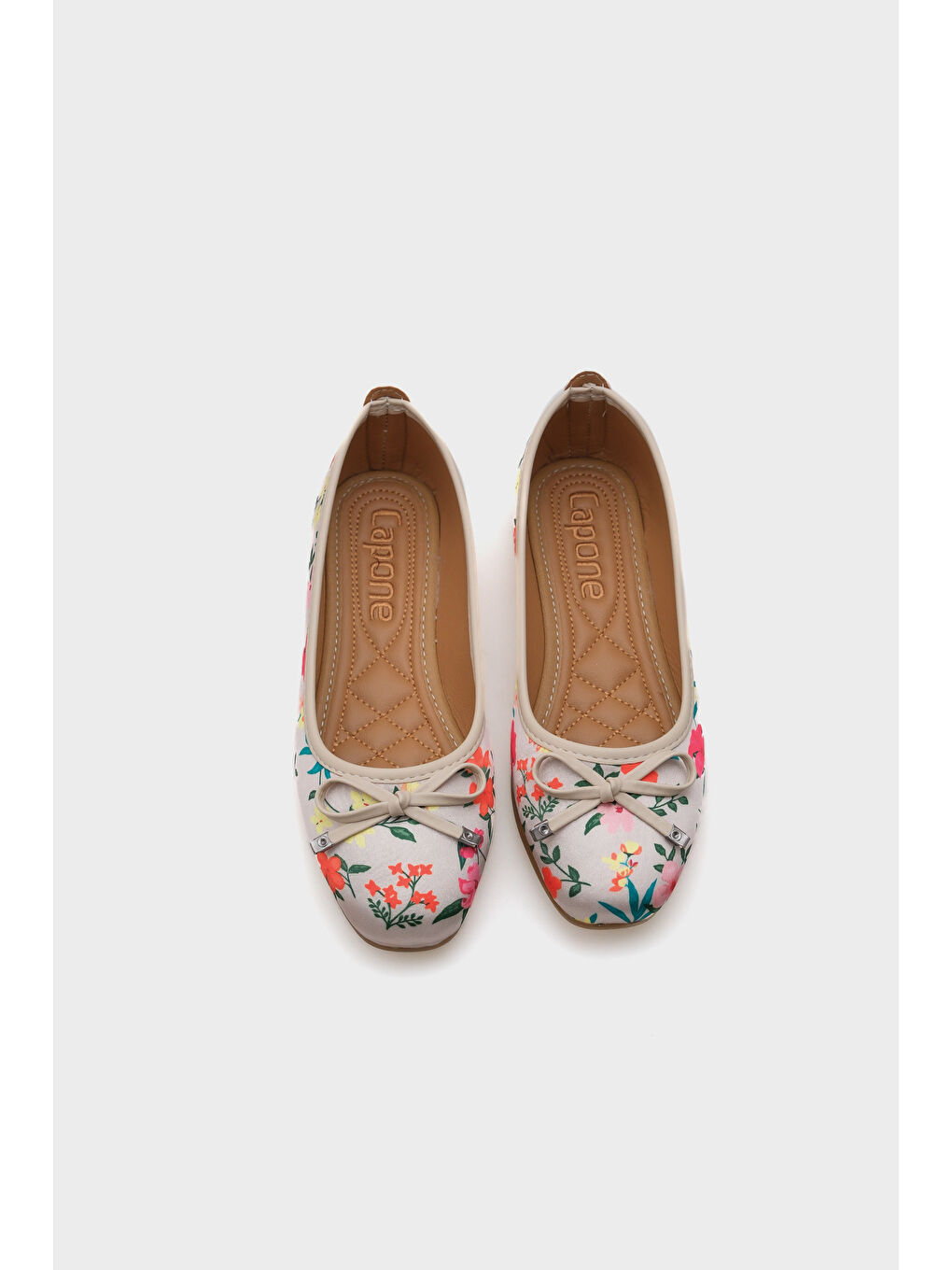 Bej Hana Trend Saten Çiçekli Kadın Babet-5