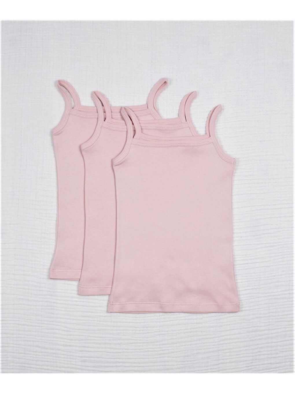 Pembe İp Askılı Kız Atlet Üçlü Pudra