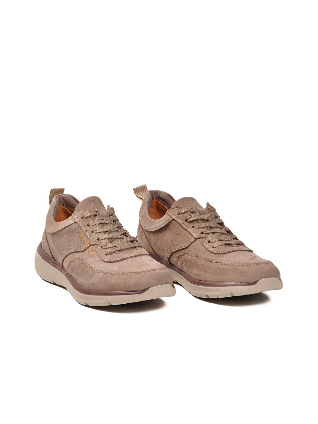 Bej Vizon Nubuk Hakiki Deri Bağcıklı Erkek Casual Ayakkabı 252012 M-2