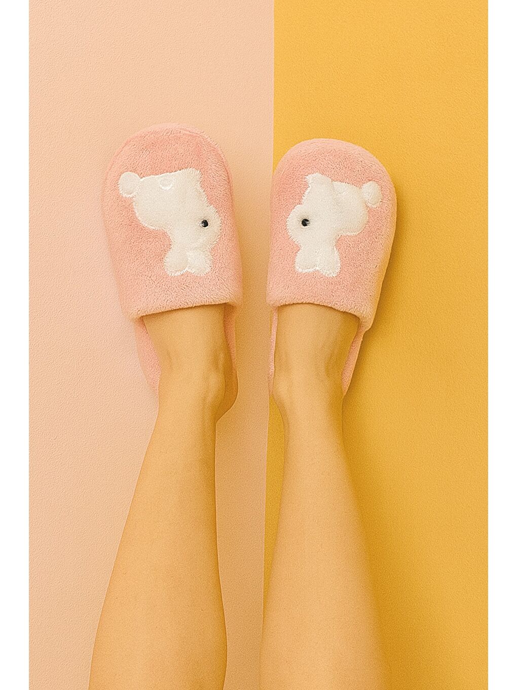 Pembe LAPINO Tavşanlı Kadın Ev Terliği Günlük Rahat Kışlık Terlik