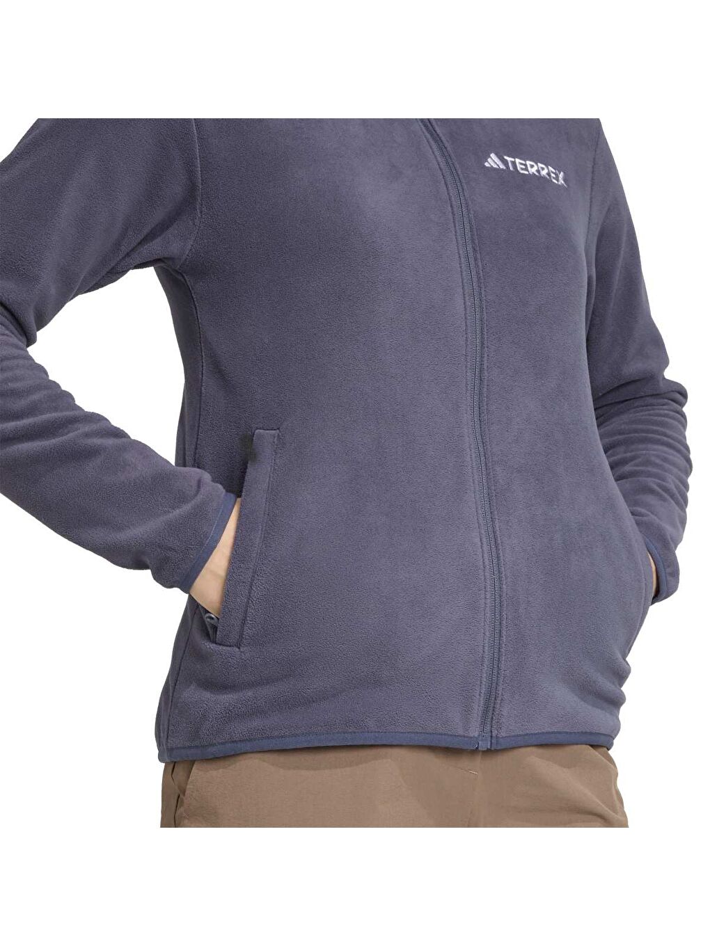 MT Esseantials Full Zip Fleece Kadın Mor Dik Yaka Ceket-3