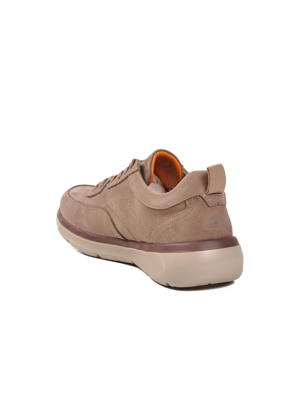 Bej Vizon Nubuk Hakiki Deri Bağcıklı Erkek Casual Ayakkabı 252012 M-3