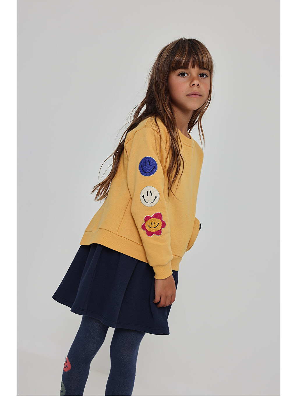 Smile Desenli Elbise 2 Yaş-6 Yaş Sarı