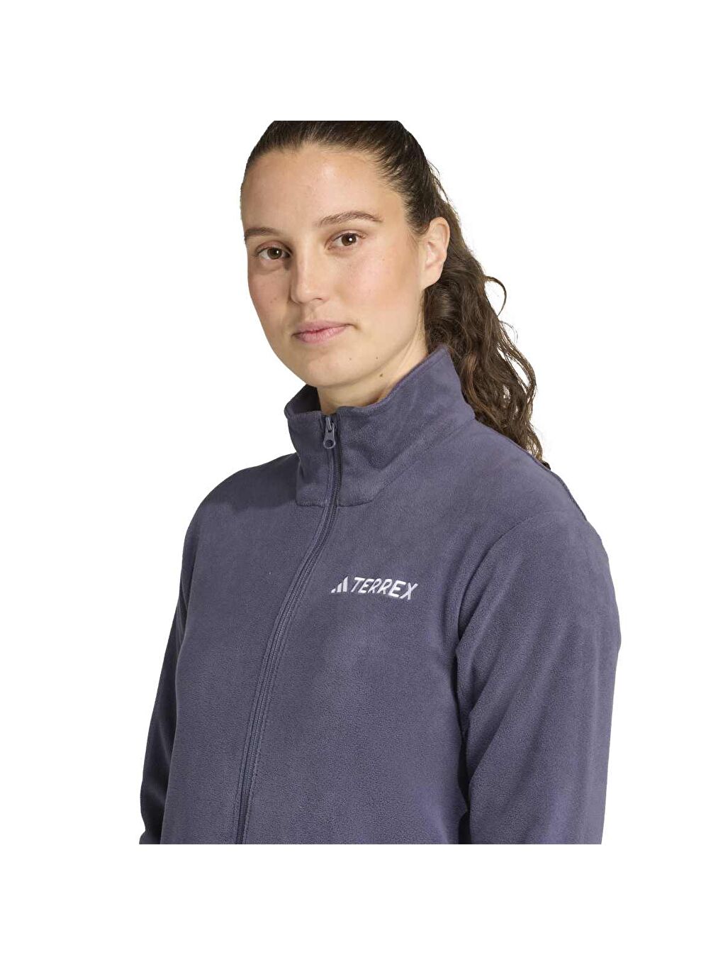 MT Esseantials Full Zip Fleece Kadın Mor Dik Yaka Ceket-4