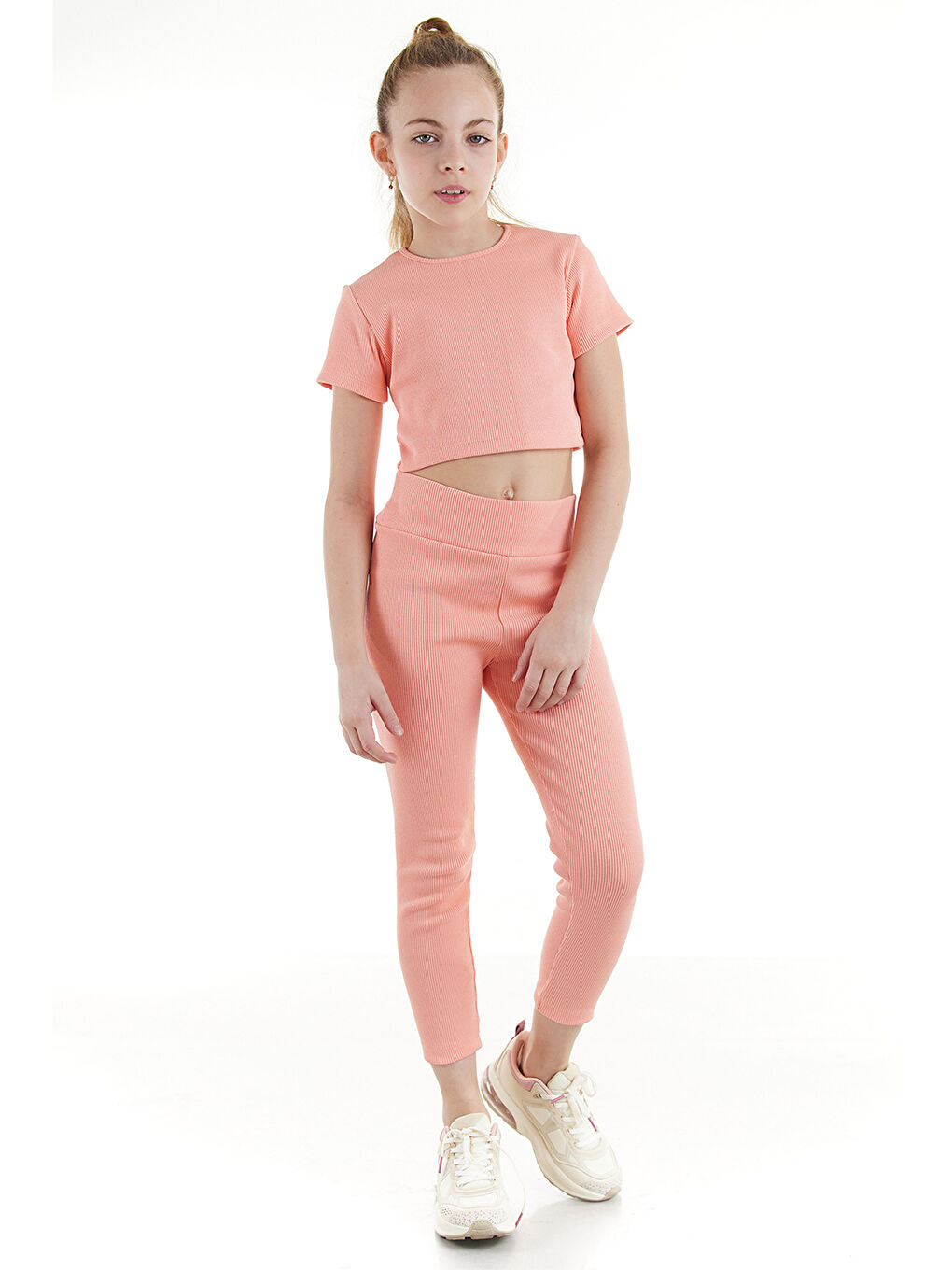 Colorinas Pembe Basic Capri Tshirt Takım - 2