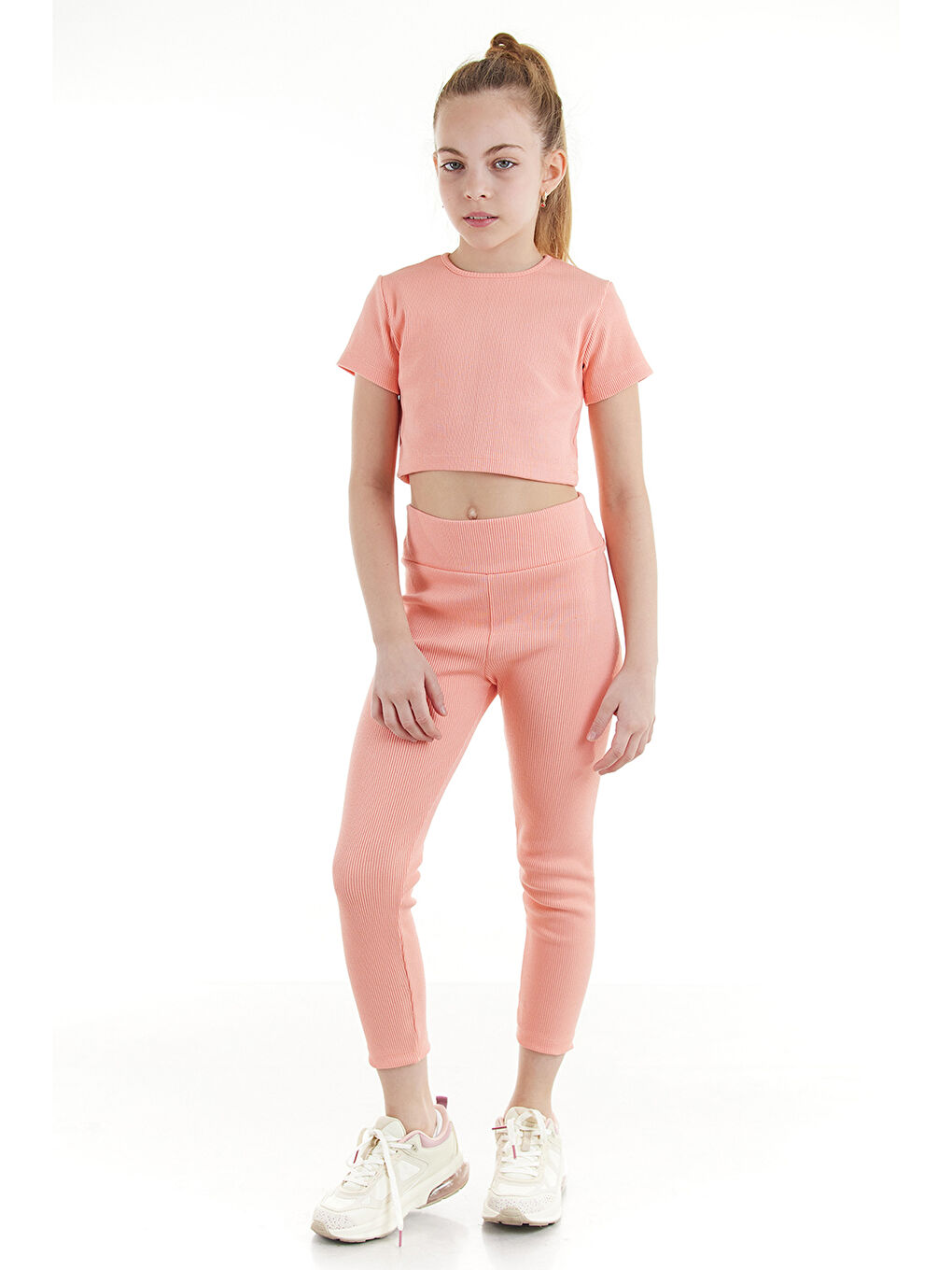 Colorinas Pembe Basic Capri Tshirt Takım - 3