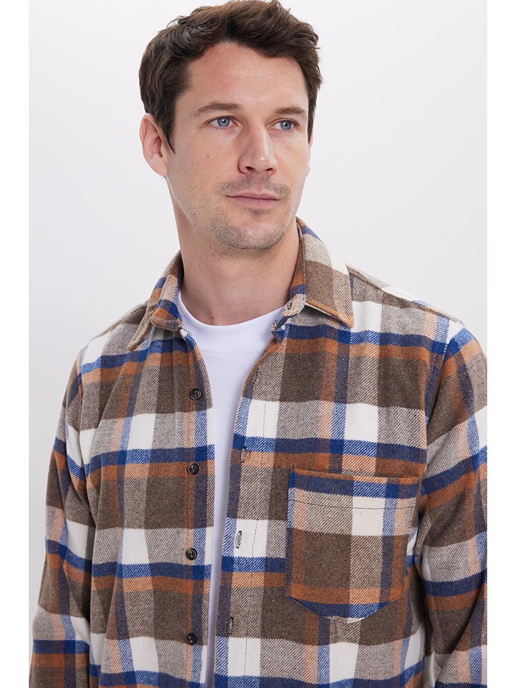 Karışık Erkek Regular Fit Rahat Kesim Kışlık Kareli Oduncu Gömlek