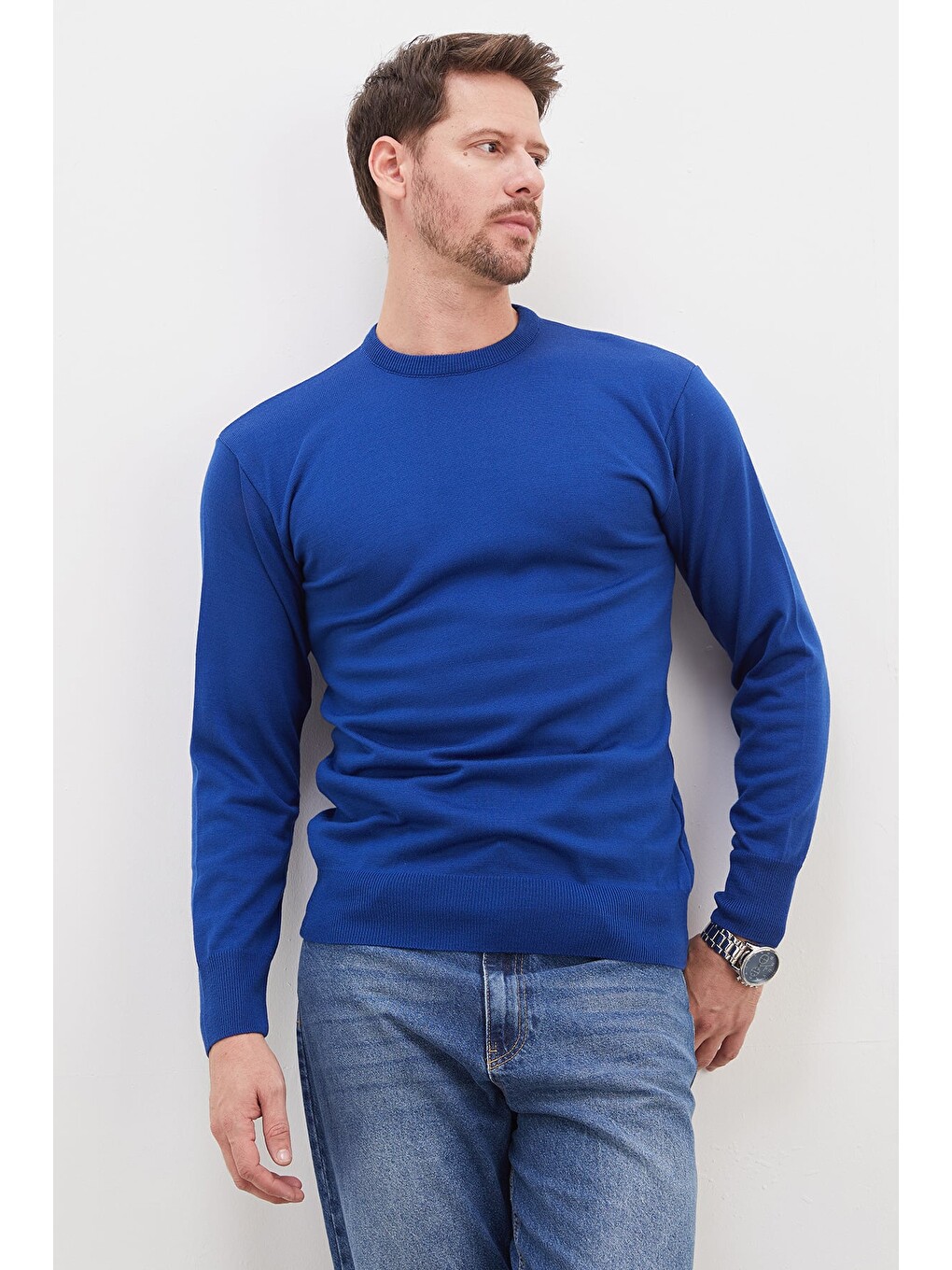 Mavi Basic Bisiklet Yaka Regular Fit Triko Kazak-3