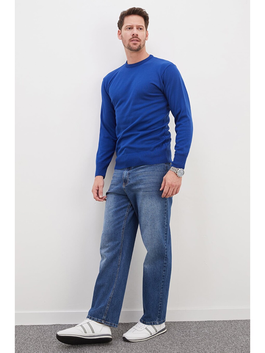 Mavi Basic Bisiklet Yaka Regular Fit Triko Kazak-4