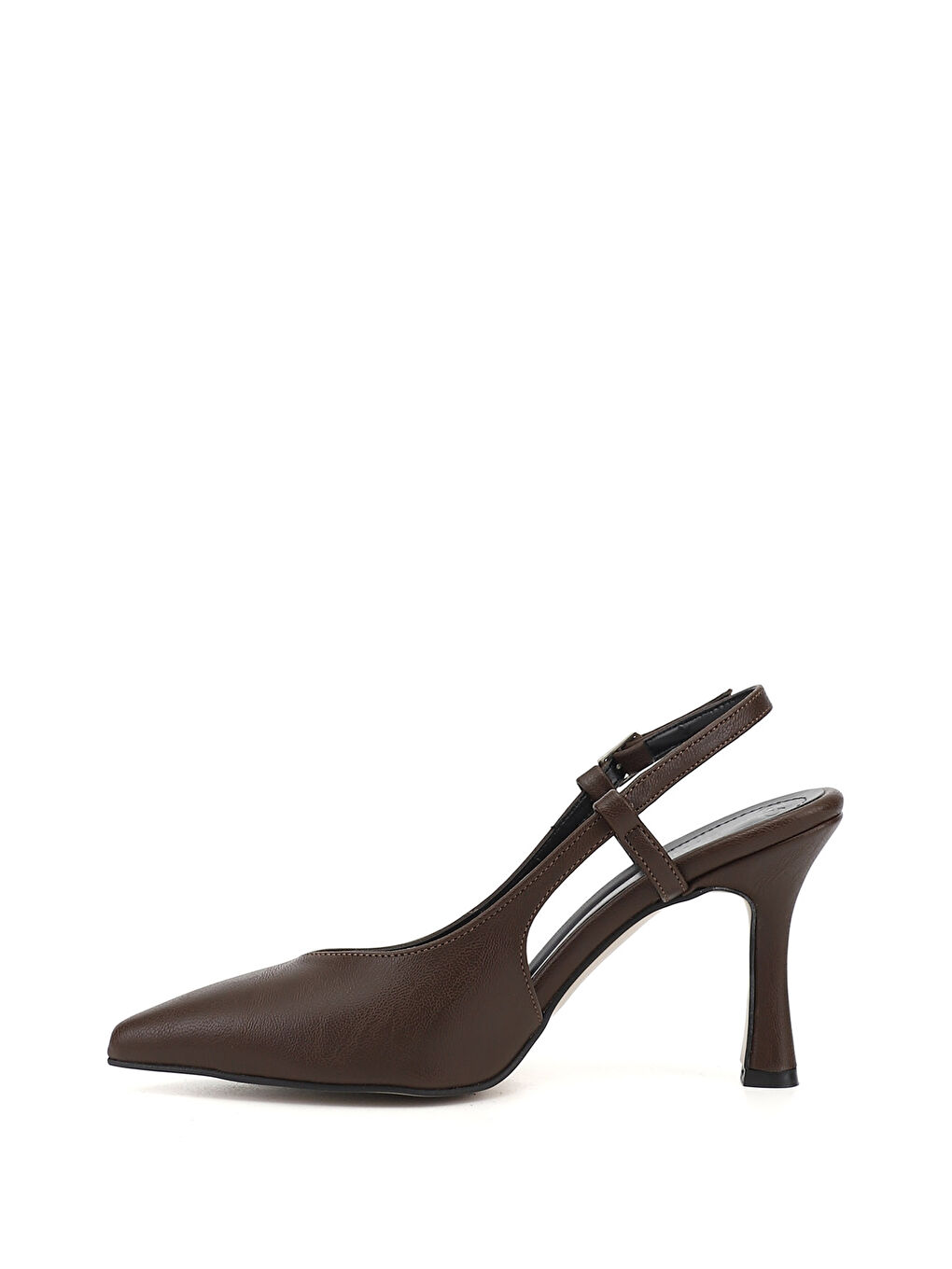 Kahverengi Kadın KAHVERENGİ İnce Topuklu Arkası Açık Ayakkabı-4