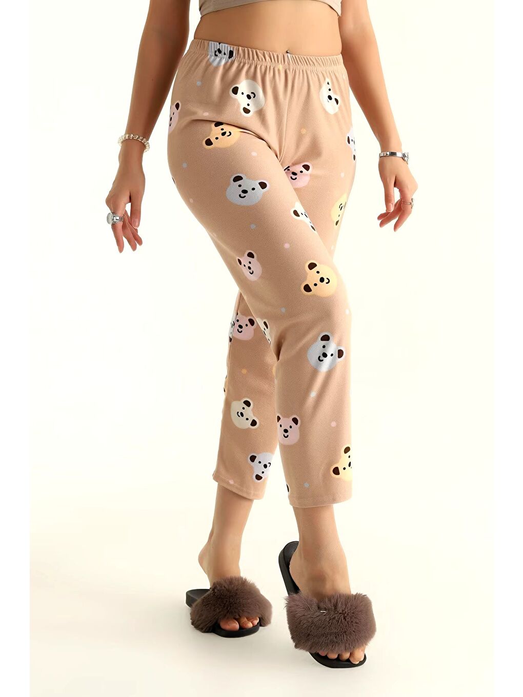 Ayıcıklı Pijama Altı Bej - 26811-1