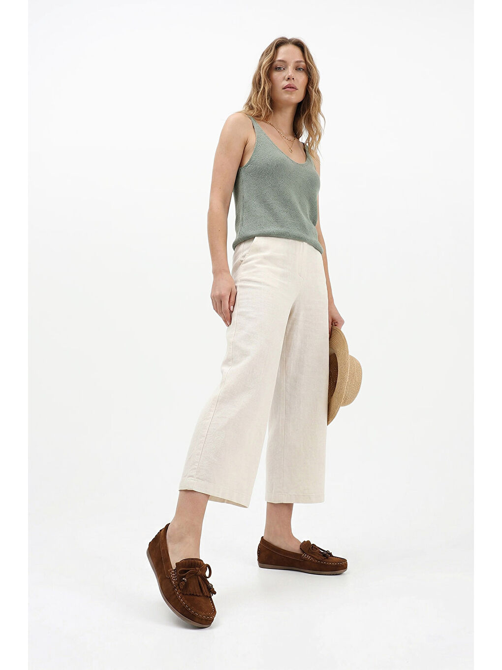 Kahverengi Kadın KAHVERENGİ-TABA Fiyonklu Hakiki Deri Comfort Loafer-2