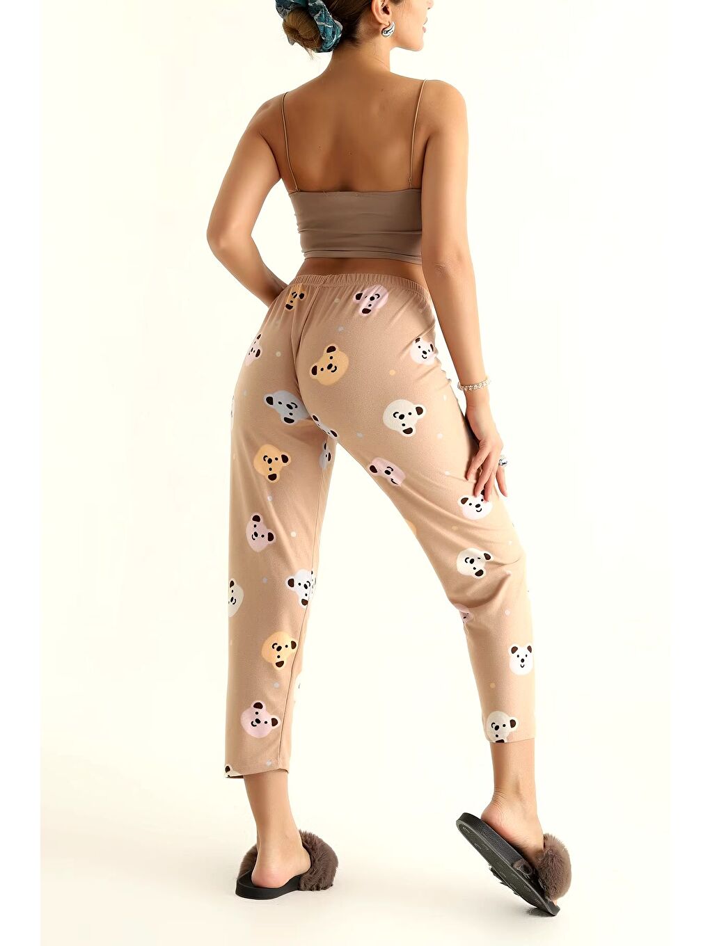Ayıcıklı Pijama Altı Bej - 26811-5