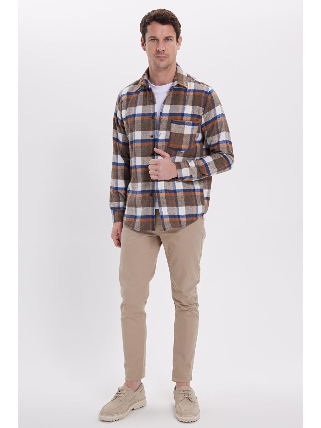 Karışık Erkek Regular Fit Rahat Kesim Kışlık Kareli Oduncu Gömlek-2