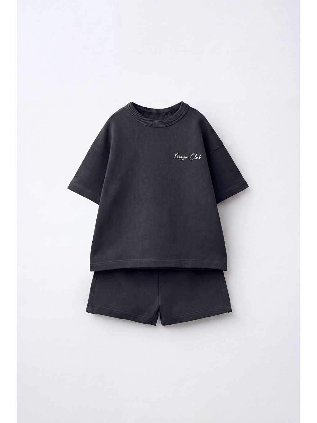 Unisex Çocuk Pamuklu Antrasit Club T-Shirt Şort Takım