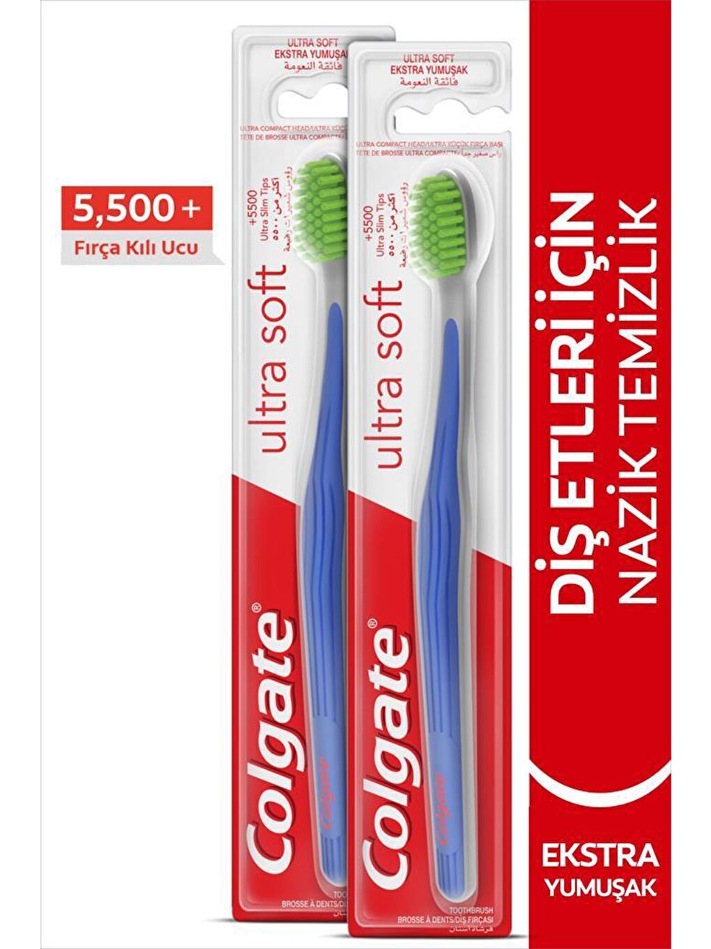 Colgate Karışık Ultra Soft Diş Etleri için Nazik Temizlik Yumuşak Diş Fırçası x 2 Adet