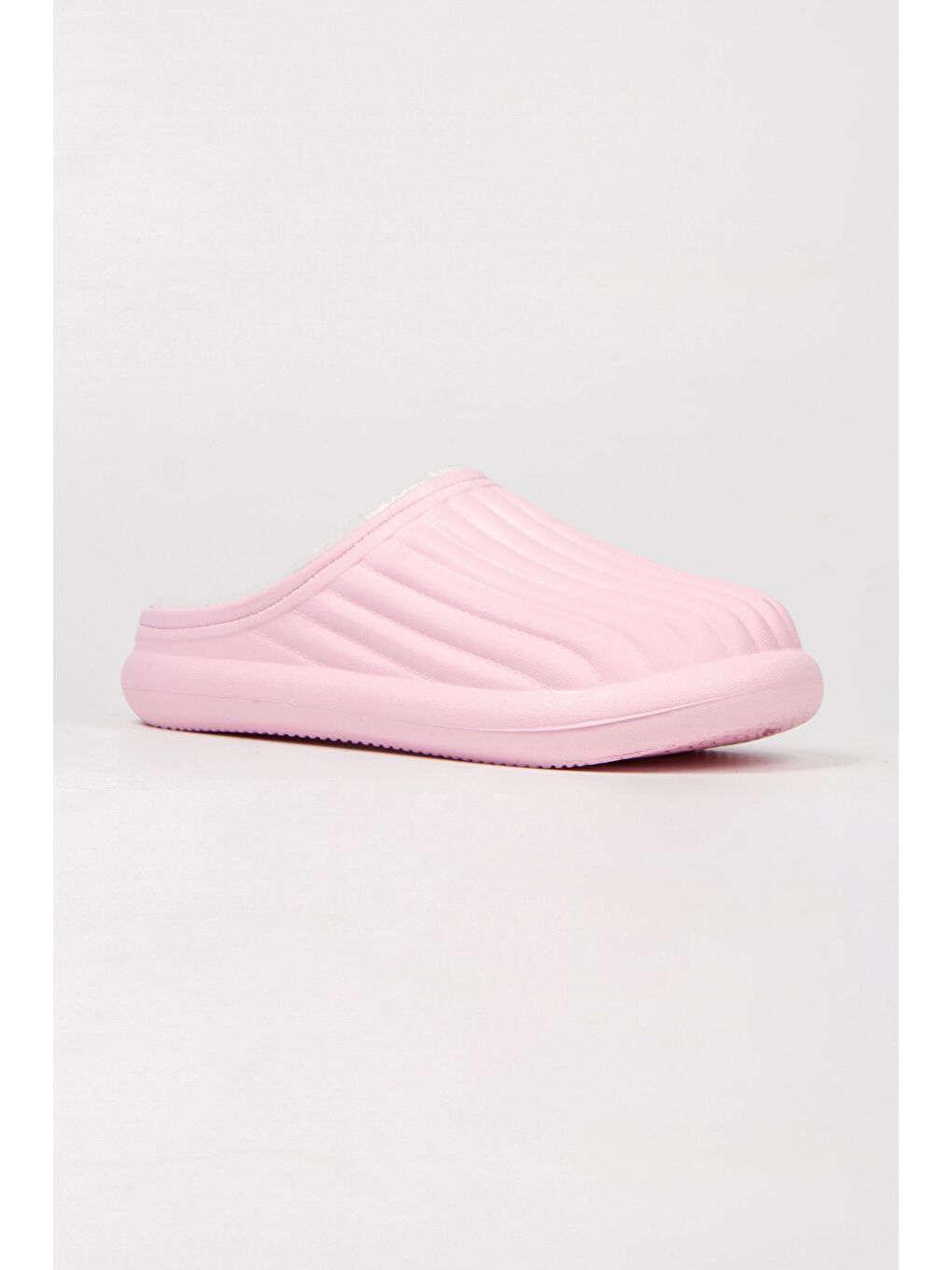 Pembe FLORA Kapalı İçi Yünlü Unisex Ev Terliği Kışlık Terlik Su Geçirmez-3