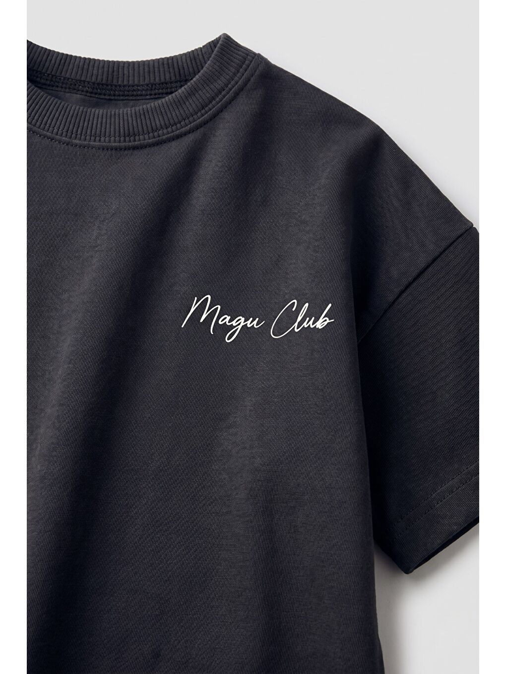 Unisex Çocuk Pamuklu Antrasit Club T-Shirt Şort Takım-2