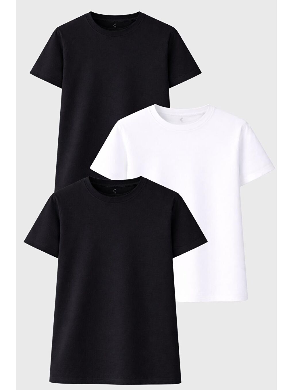 Karışık Erkek 3 Adet Tişört Paketi, 30/1 Süprem Pamuk, Yumuşak Doku, Bisiklet Yaka-1