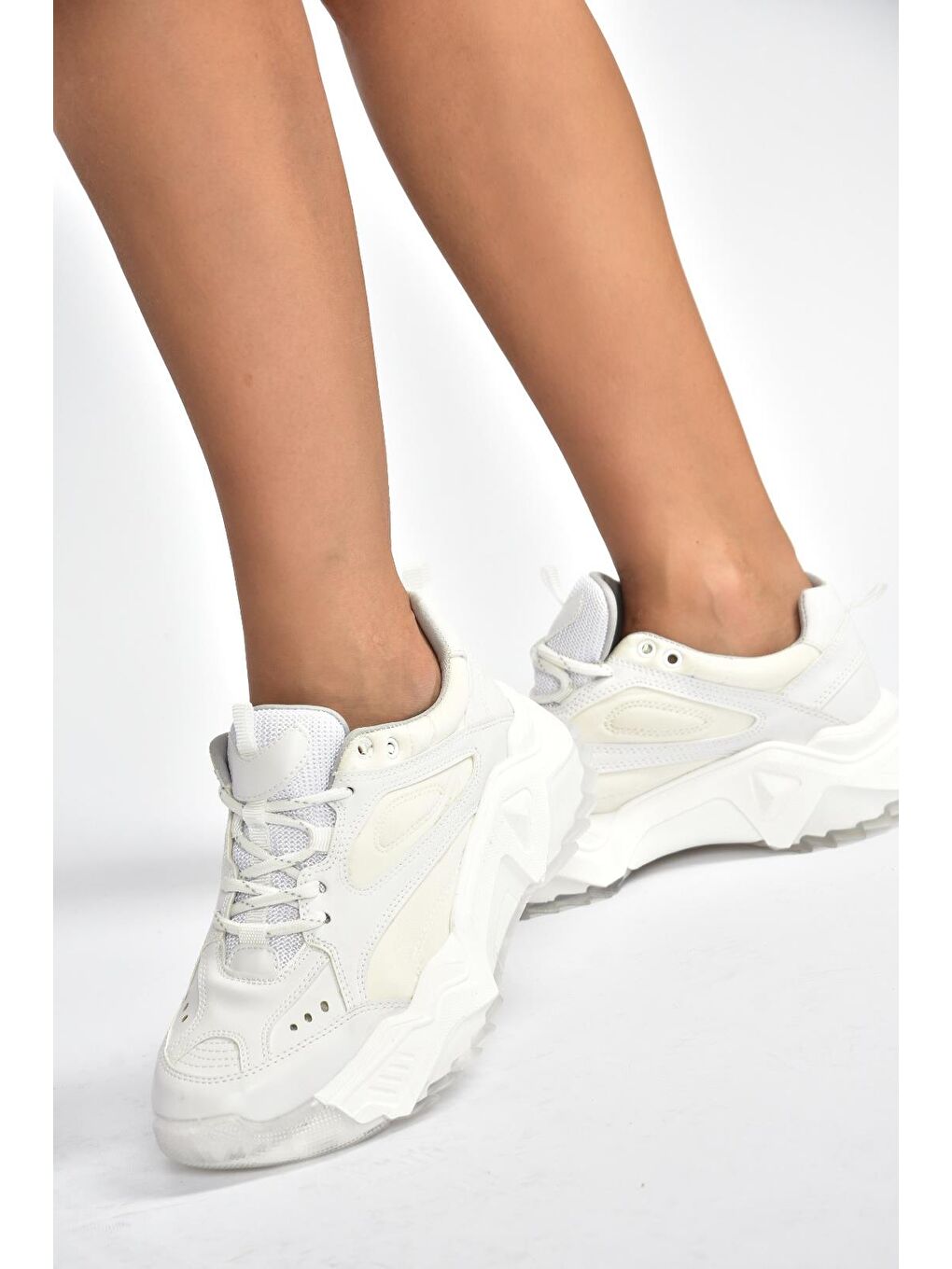 Beyaz Kadın Sneakers V312611809-3