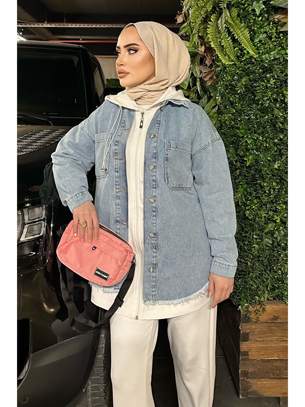 Kadın Çift Cepli Püskül Detay Jean Ceket Acik Mavi   26576-2