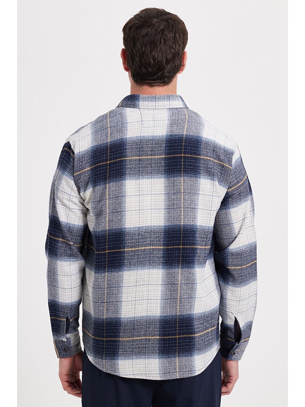 Karışık Erkek Relax Fit Rahat Kesim Kışlık Kareli Oduncu Gömlek-5