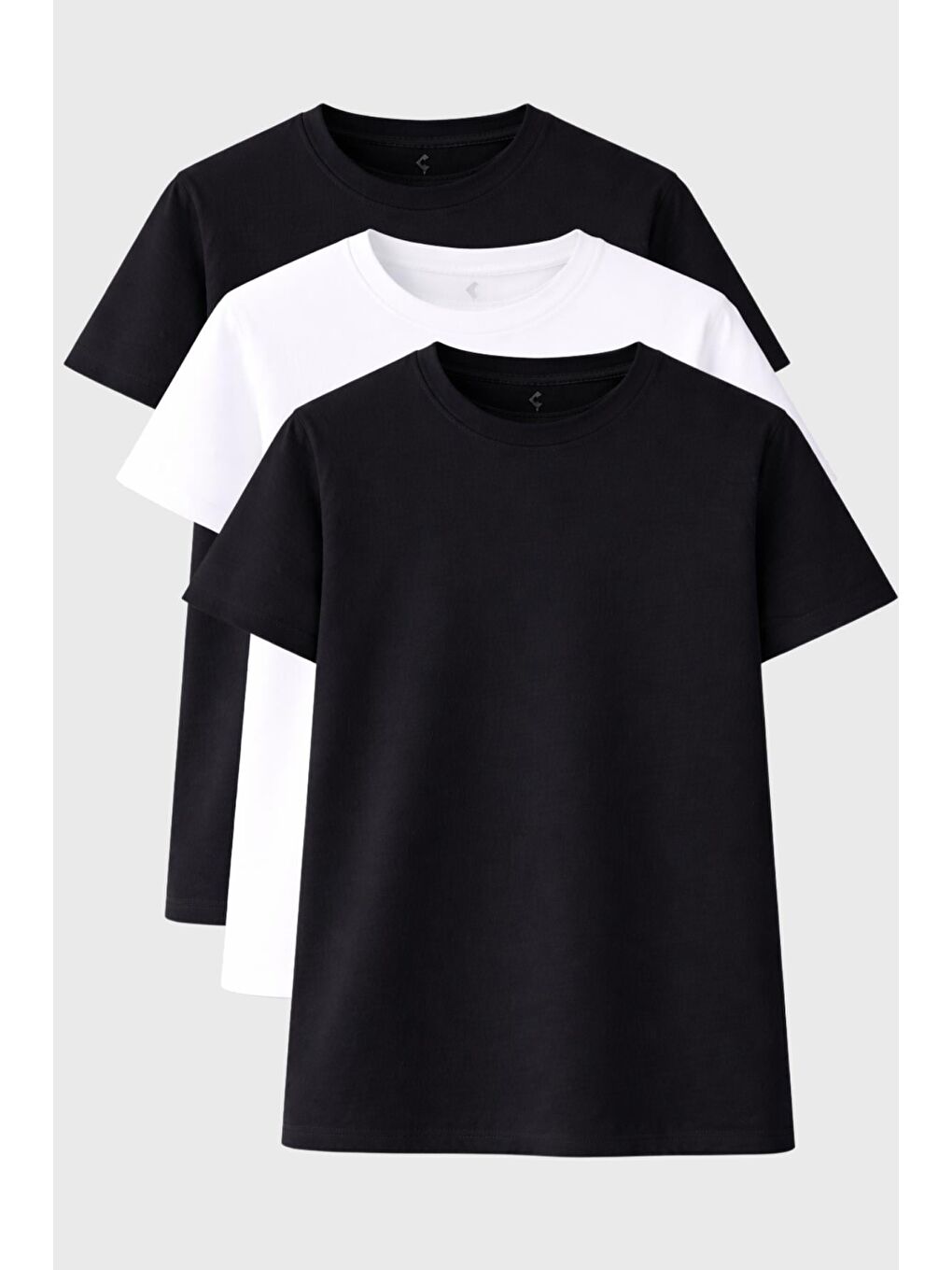 Karışık Erkek 3 Adet Tişört Paketi, 30/1 Süprem Pamuk, Yumuşak Doku, Bisiklet Yaka-7