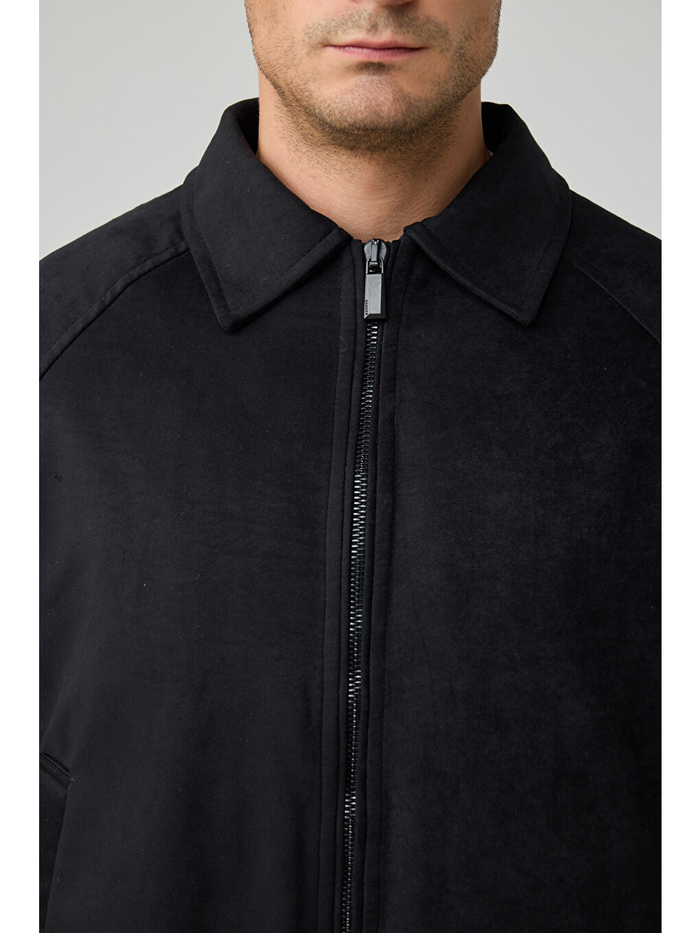Erkek Oversize Bomber Süet Ceket Siyah 4343dngr-4