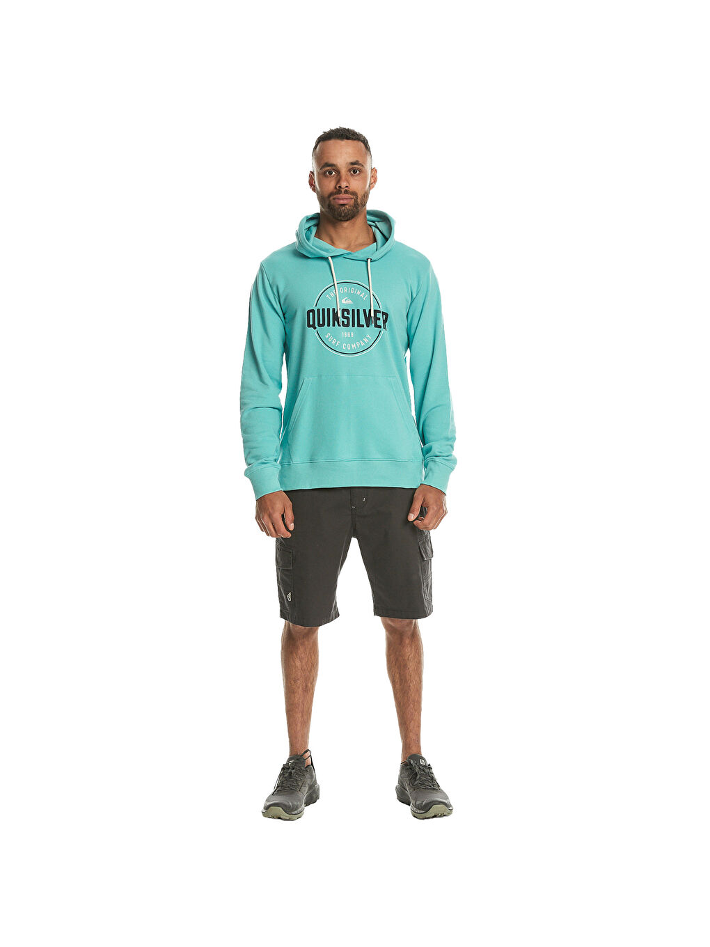 Karışık Circle Up Hoodie Erkek Mavi Kapüşonlu Sweatshirt-2