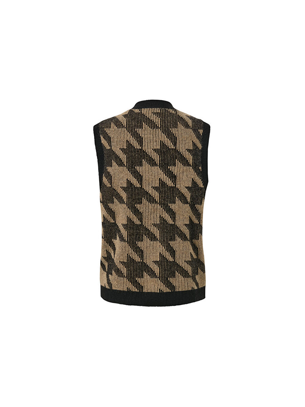 Kahverengi Kadın Örgü Yelek, Kazayağı-4