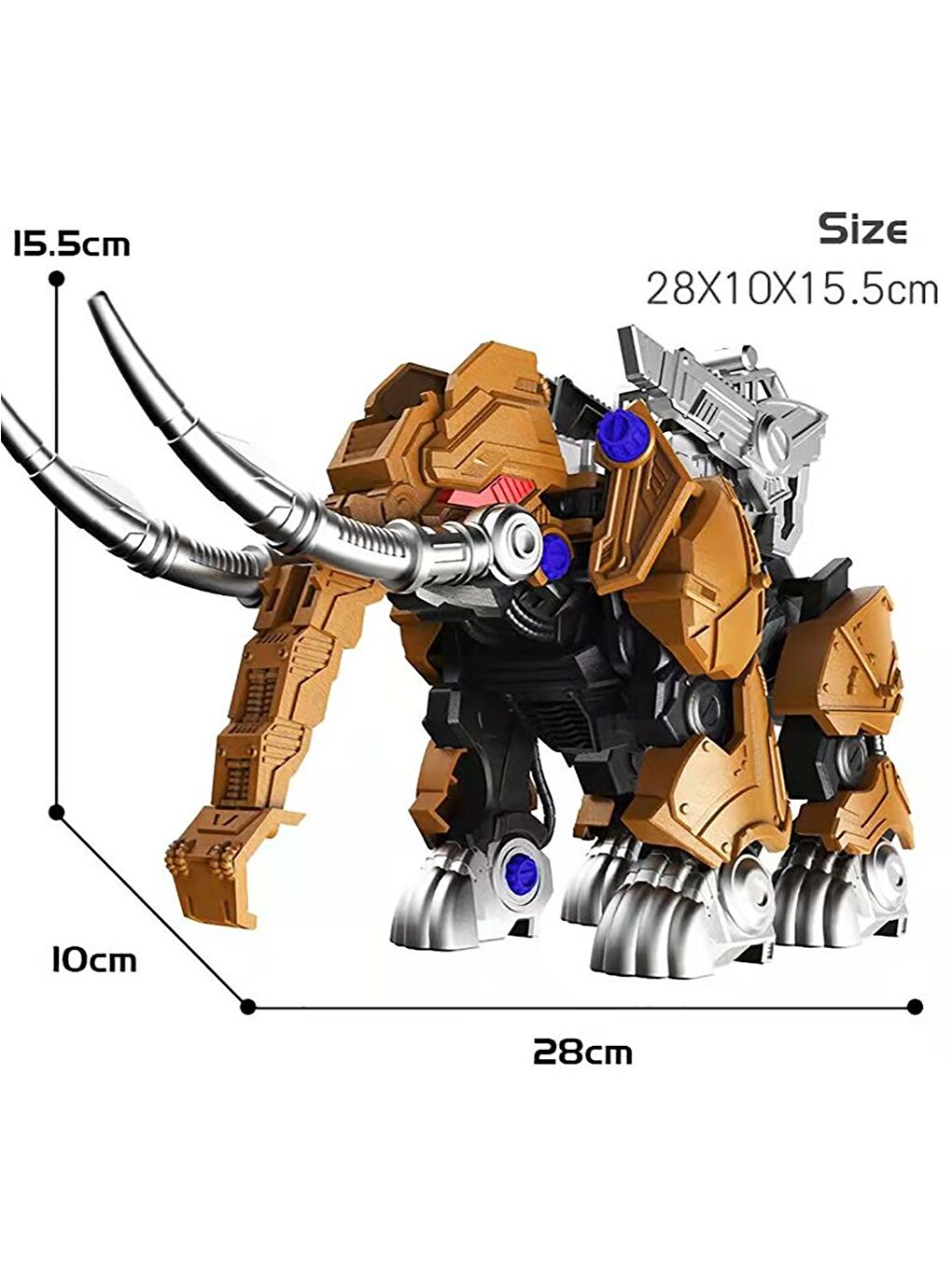 Birlik Oyuncak Kahverengi Pilli Mekanik Söktak Dinazor Kanatlı Mammuthus Kahverengi - 2