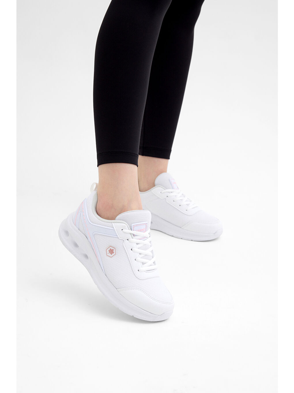 Kadın Beyaz Pembe Rahat Kalıp Hafif  Konforlu Sneaker-2