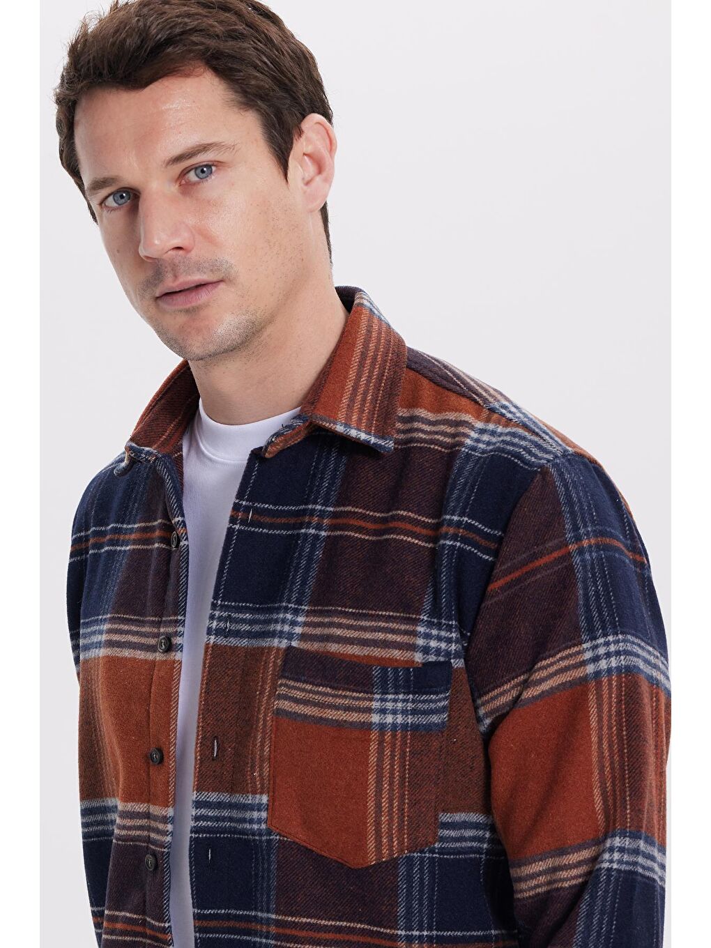 Karışık Erkek Regular Fit Rahat Kesim Kışlık Kareli Oduncu Gömlek-1