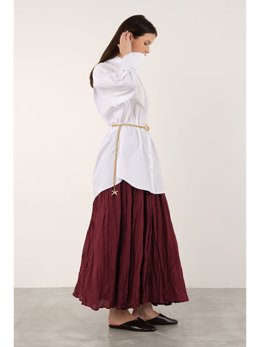 Poplin Gömlek Kısa Ekru-1