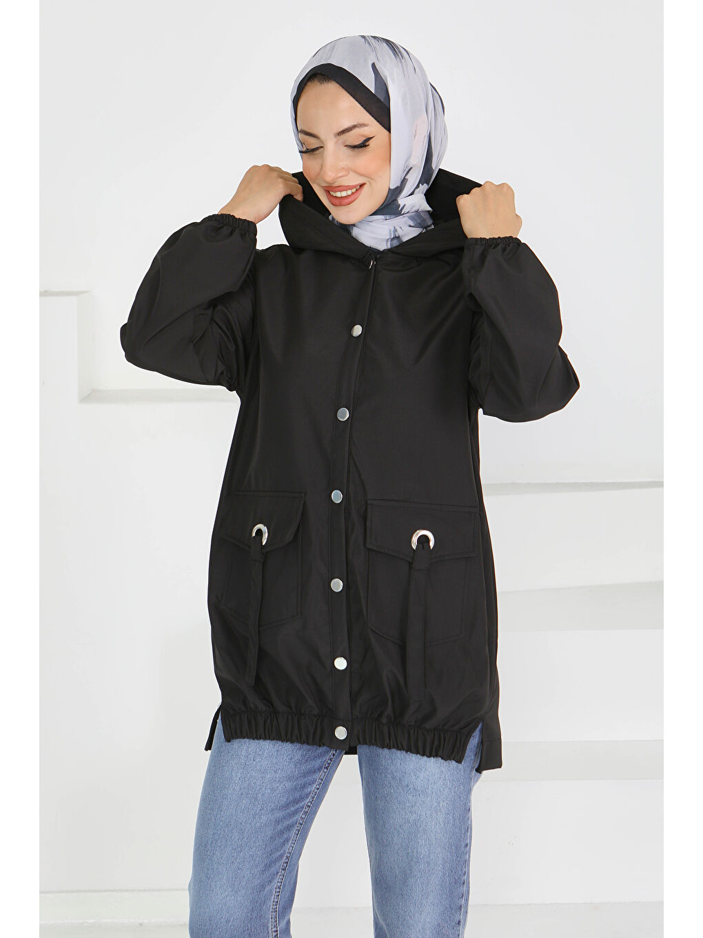 Çift Cepli Etek Ve Bilek Lastikli Miranda Mont Siyah - 27611