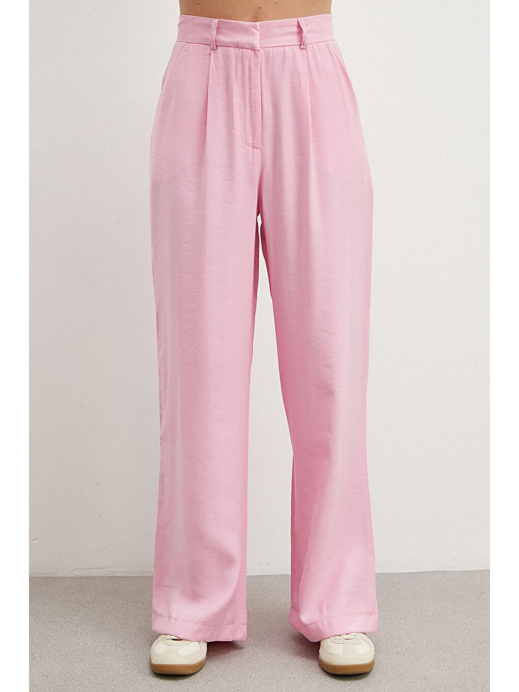 Modal Palazzo Pantolon Pembe-3