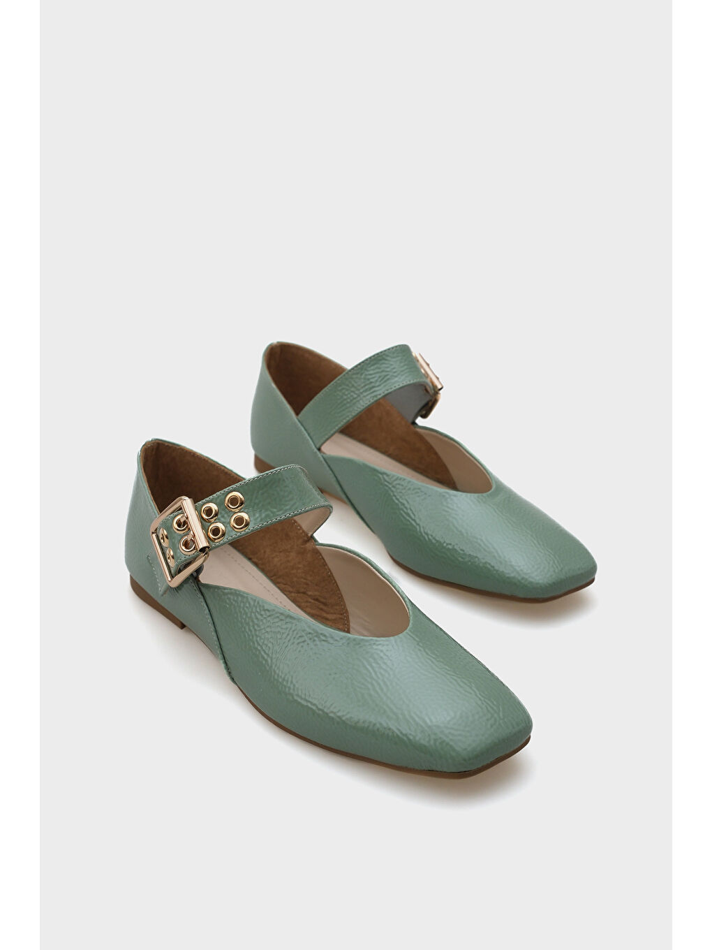 Turuncu Arlina Tek Bant Kemerli Kadın Babet-1