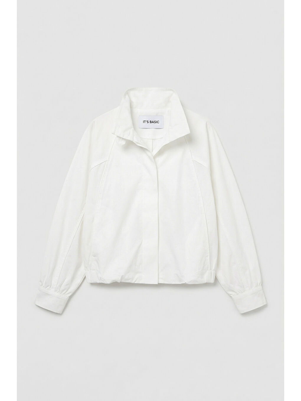 kadın Beyaz Renk w5 Oversize Özel Organik Kumaş Tasarım Gömlek Ceket-1