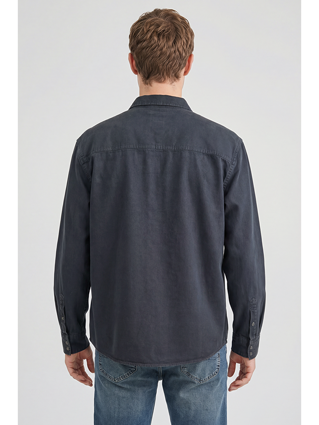 Antrasit %100 Pamuk Western Regular Fit Normal Kesim Cepli Gömlek-4