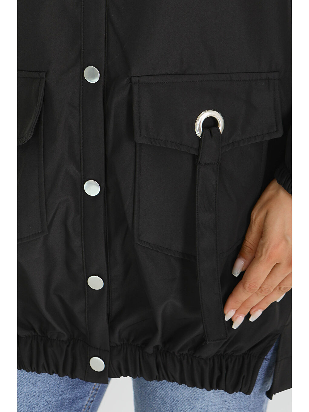 Çift Cepli Etek Ve Bilek Lastikli Miranda Mont Siyah - 27611-4