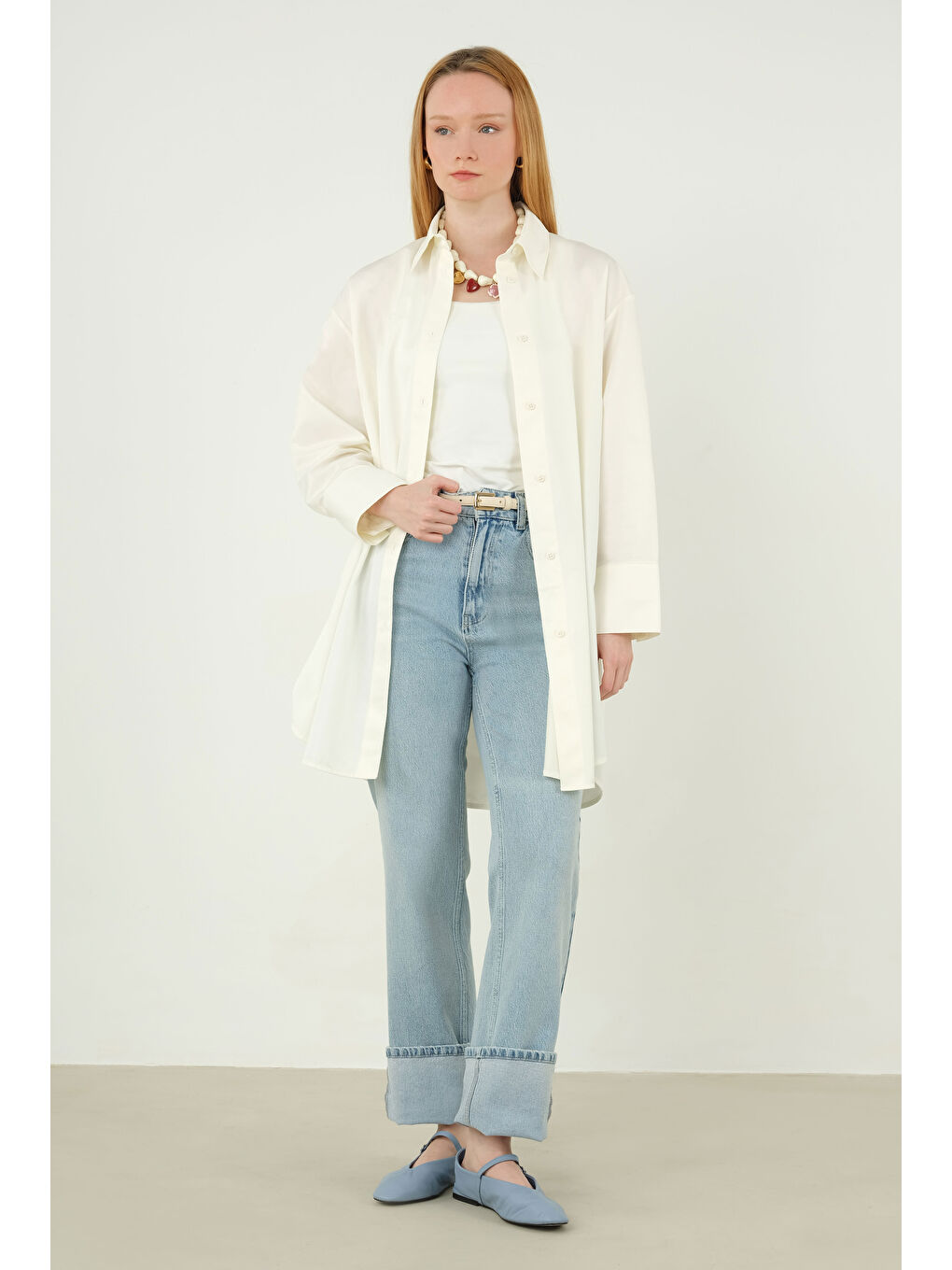 Poplin Gömlek 90 cm Ekru