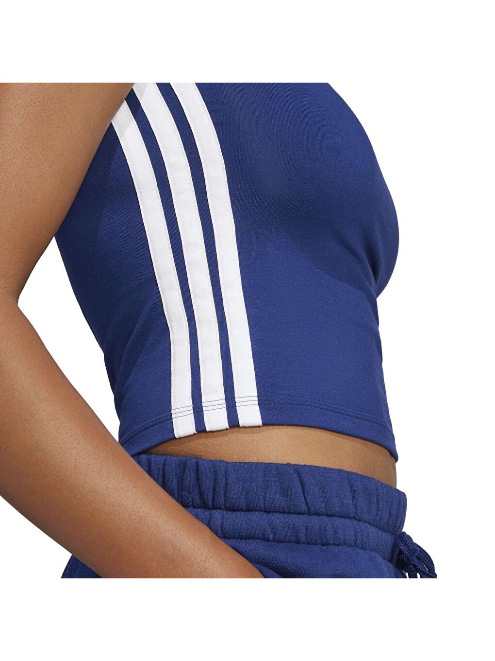 Essentials 3 Stripes Slim Baby Kadın Lacivert Bisiklet Yaka Tişört-3