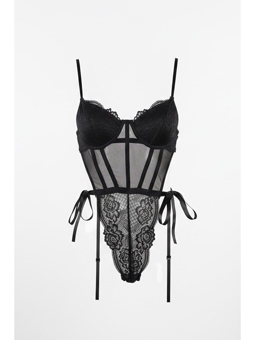 Transparan Bodysuit Siyah