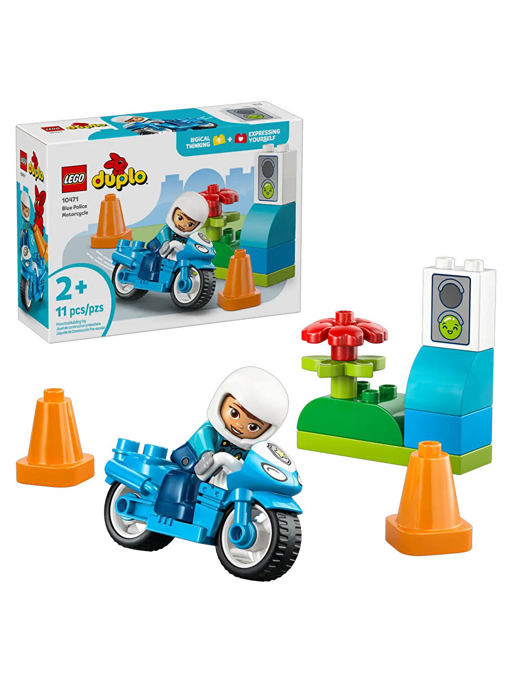 DUPLO Kasabası Mavi Polis Motosikleti 10471