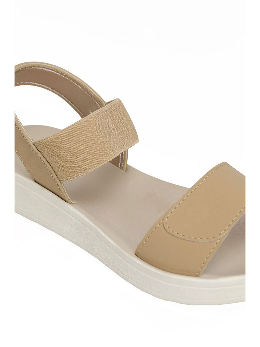 Bej 409107.Z6FX Vizon Kadın Düz Sandalet-6