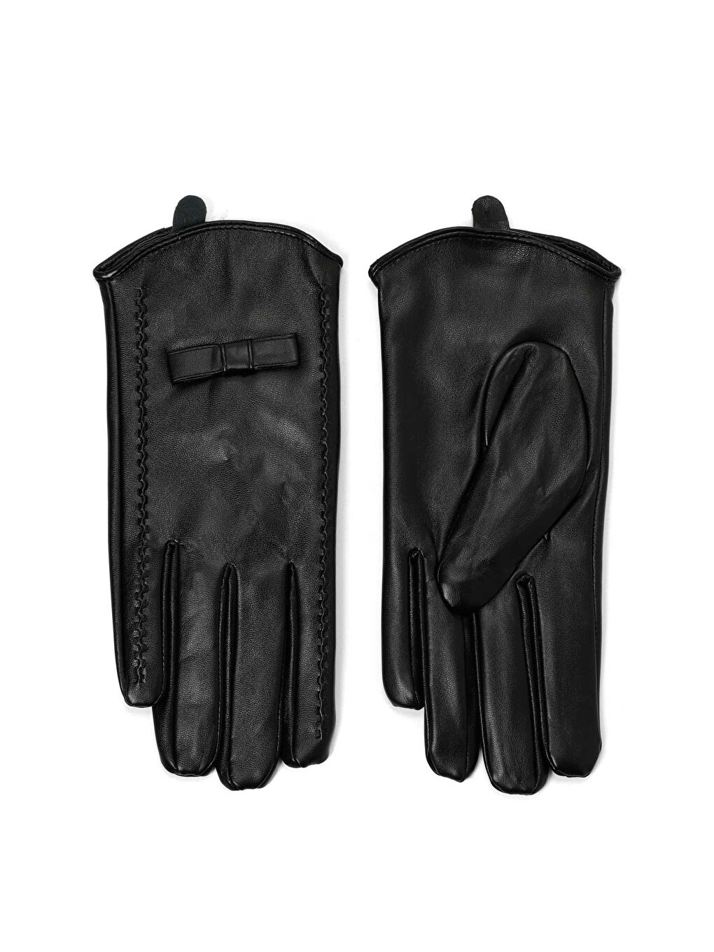 BLACK PU ELD W-4PR Siyah Kadın Eldiven