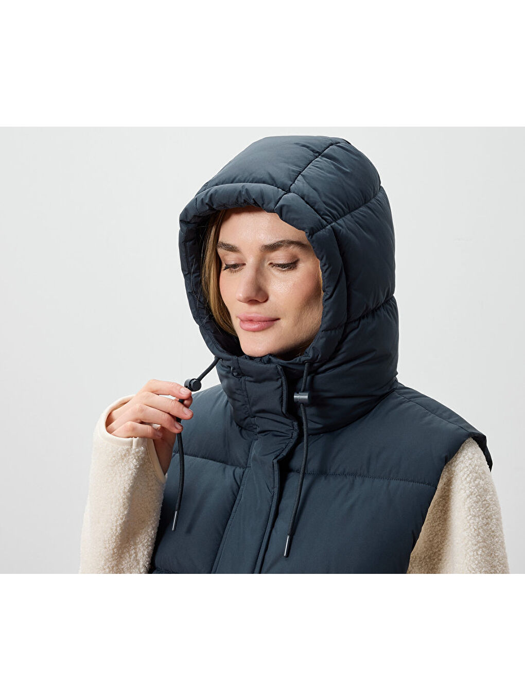 Kadın Kapitone Yelek, Lacivert-1