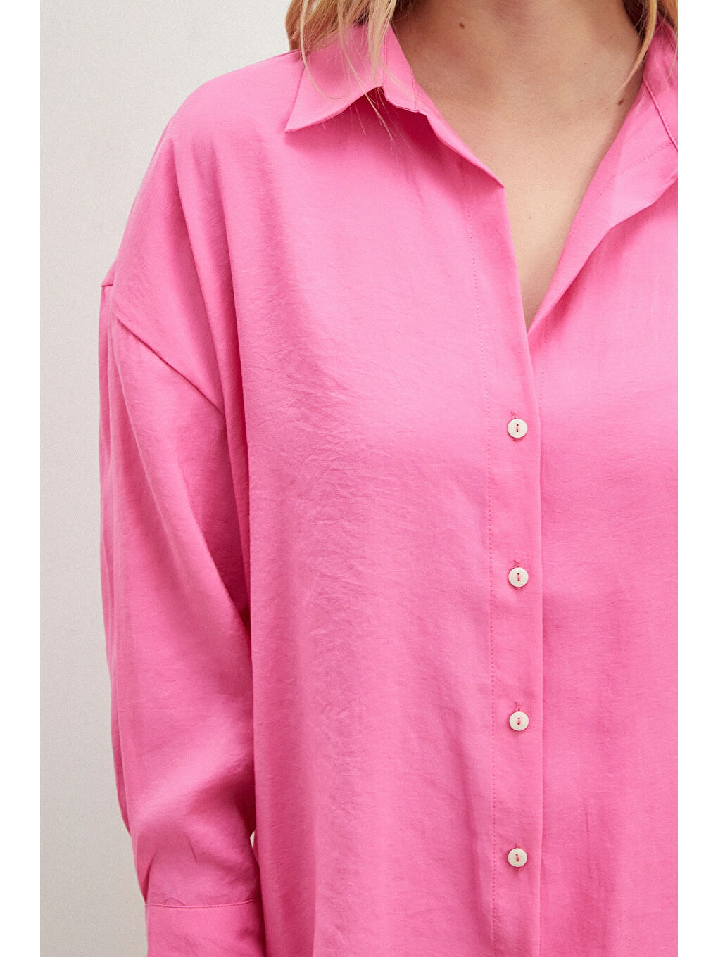 Basic Modal Gömlek Pembe-3
